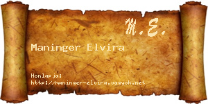Maninger Elvira névjegykártya